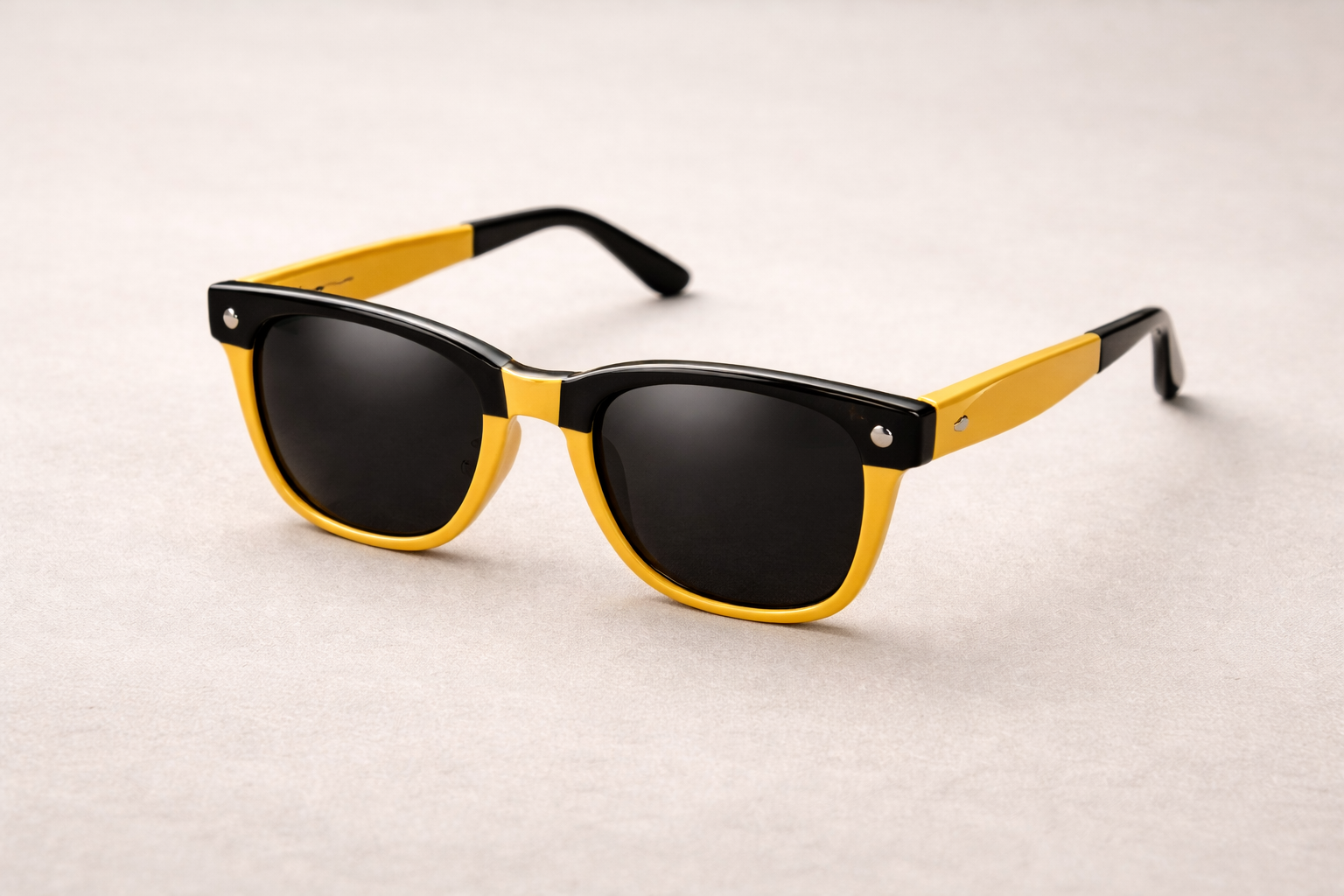 Bold yellow and black retro sunglasses Yellow & Black Retro Sunglasses - Image 1