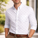 White Printed Casual Shirt