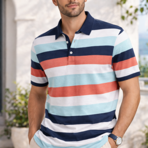 Men's Striped Polo T-Shirt